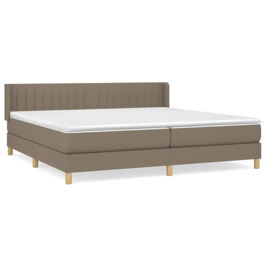 Sommier à lattes de lit avec matelas Taupe 200x200 cm Tissu - 2