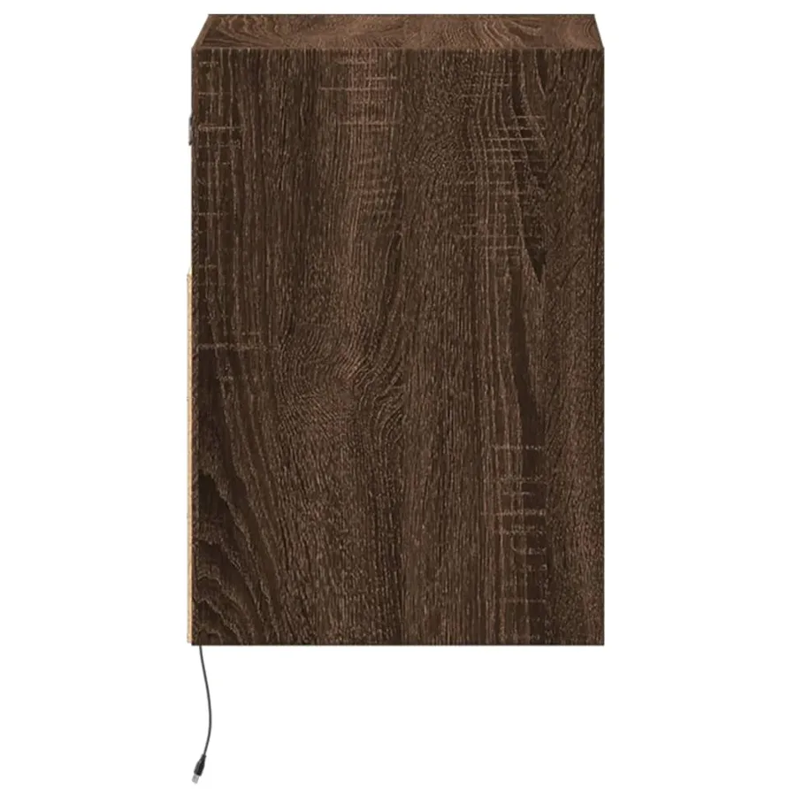 Meuble TV mural avec lumières LED chêne marron 41x31x45 cm - 7