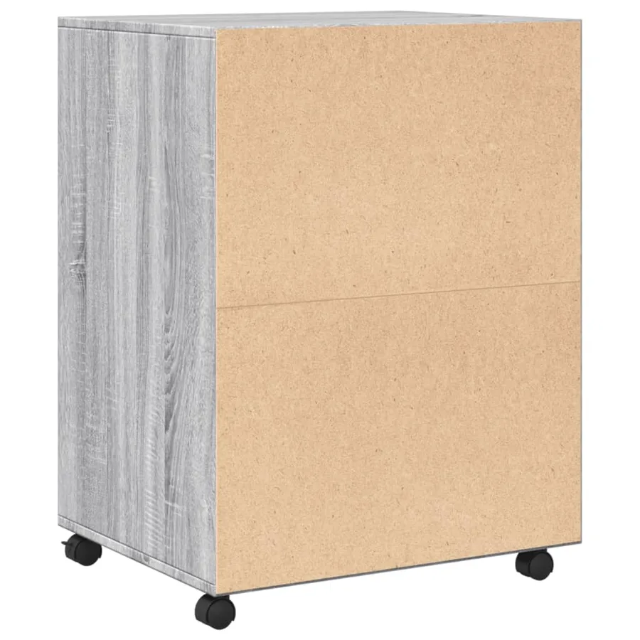 Armoire à roulettes sonoma gris 60x48x81 cm bois d'ingénierie - 6