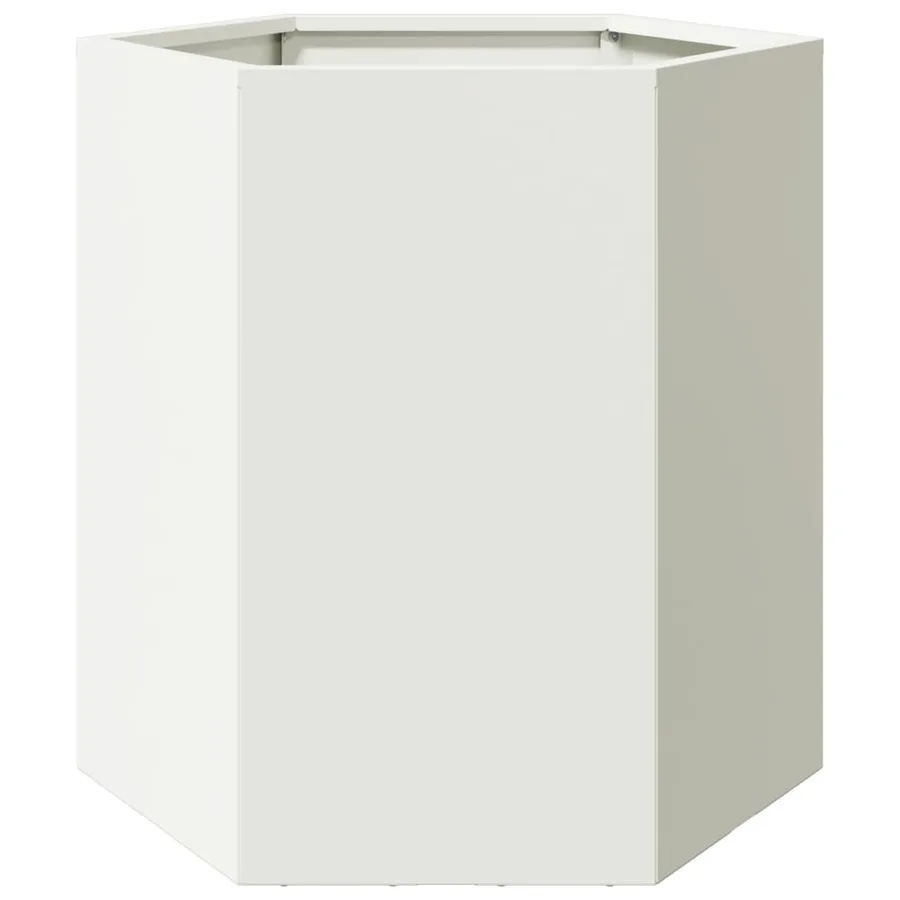 Jardinière blanc hexagone 46x40x45 cm acier - 2