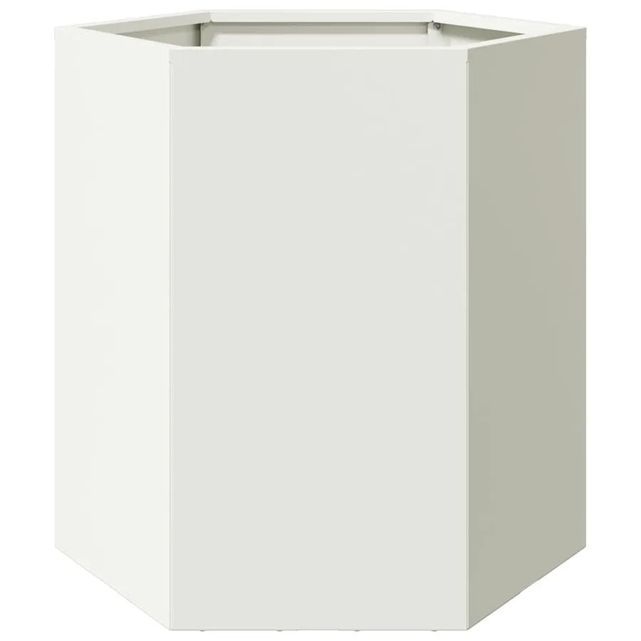 Jardinière blanc hexagone 46x40x45 cm acier - 6