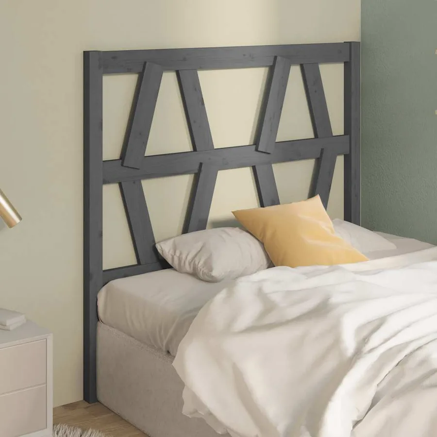 Tête de lit Gris 81x4x100 cm Bois massif de pin - 4