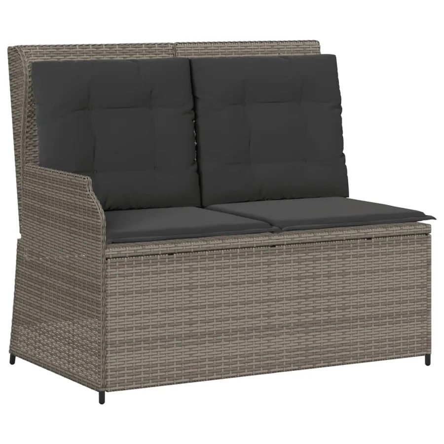 Salon de jardin 6 pcs avec coussins Gris Résine tressée - 3