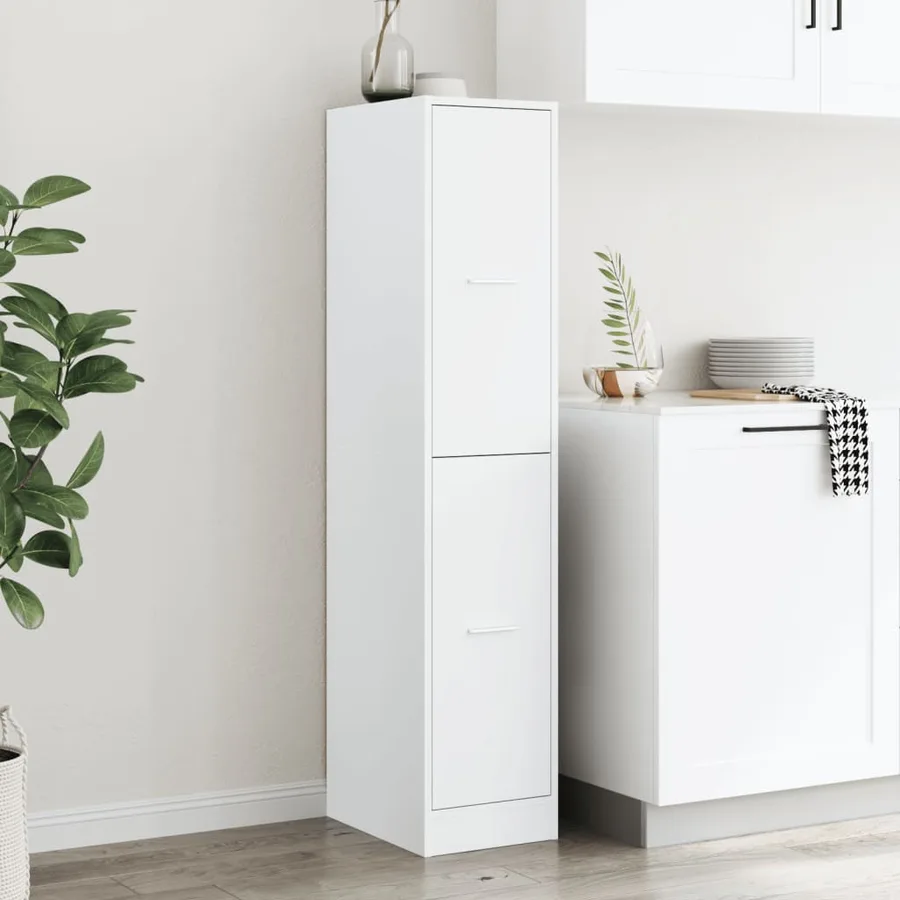 Armoire d'apothicaire blanche 30 x 41 x 144,5 cm Bois d'ingénierie - 3