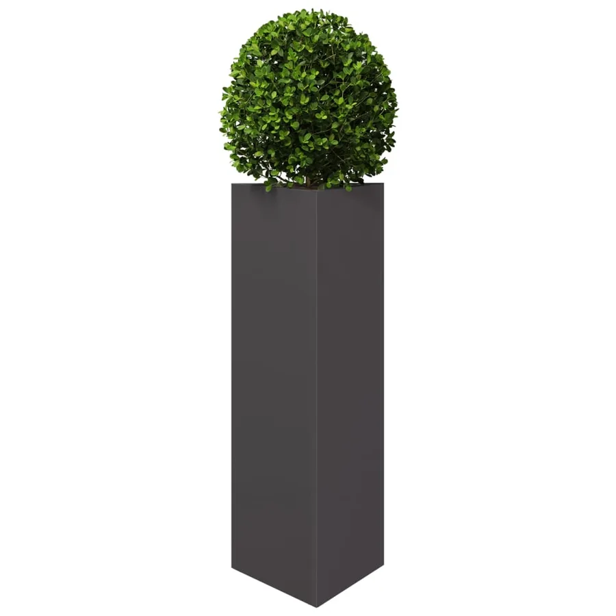 Jardinières 2 pcs noir triangulaire 30x26x75 cm acier - 4