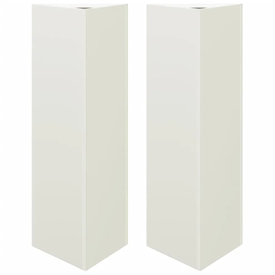 Jardinières 2 pcs blanc triangulaire 30x26x75 cm acier - 2