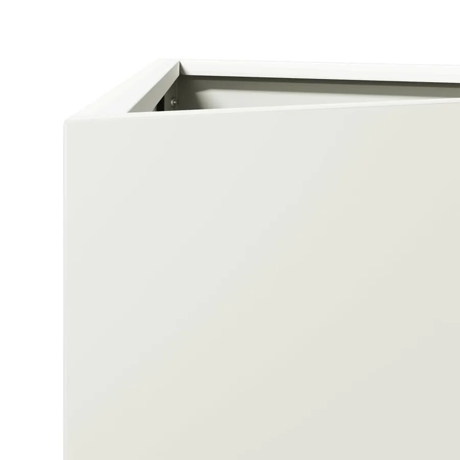 Jardinières 2 pcs blanc triangulaire 30x26x75 cm acier - 9
