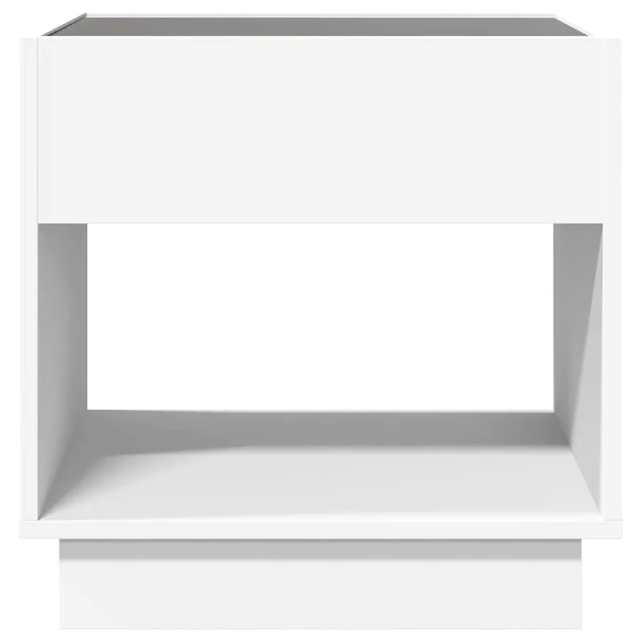 Table de chevet avec LED infini blanc 50x50x50 cm - 6