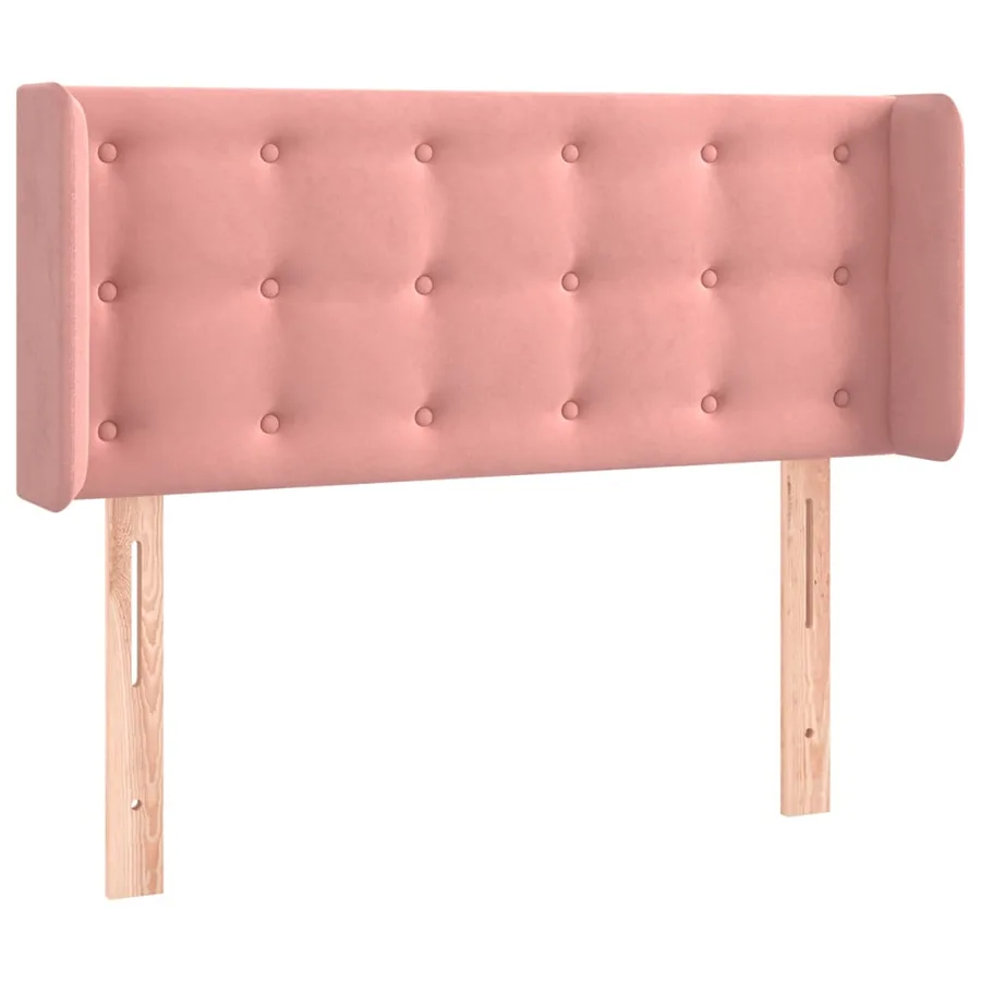 Tête de lit avec oreilles Rose 83x16x78/88 cm Velours - 2