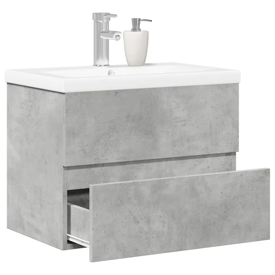 Ensemble de meubles de salle de bain 2 pcs gris béton