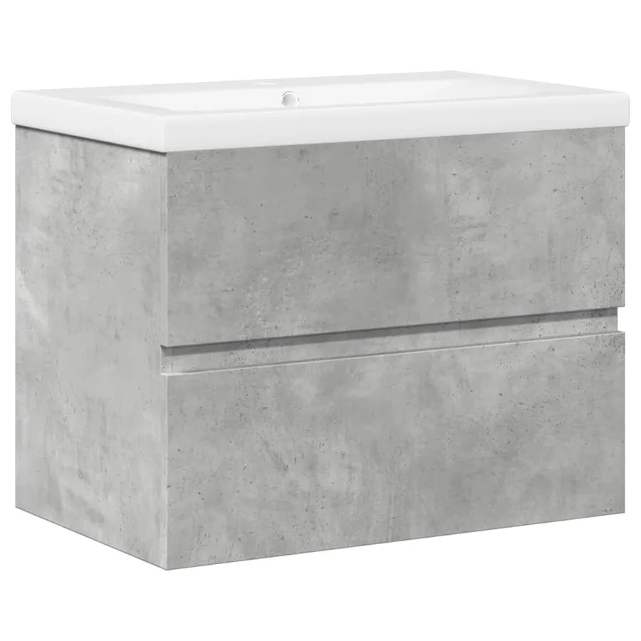 Ensemble de meubles de salle de bain 2 pcs gris béton - 2