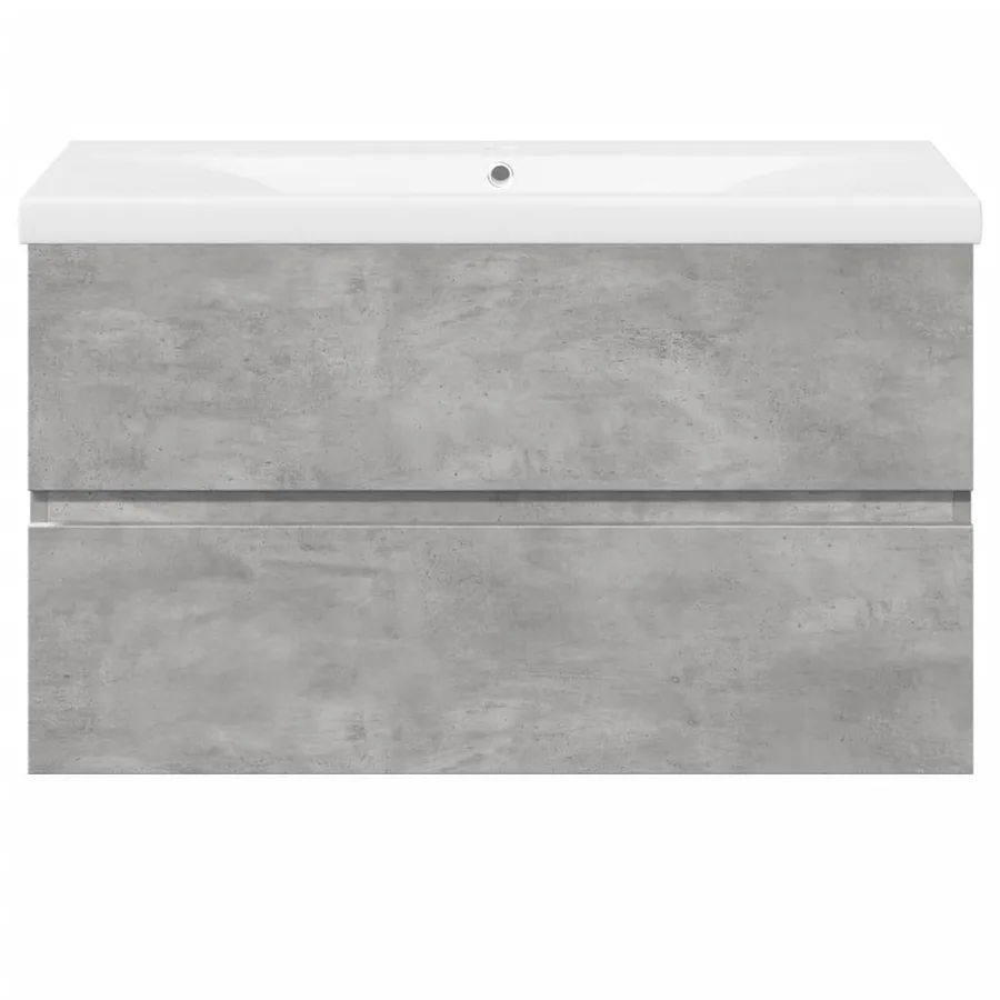 Ensemble de meubles de salle de bain 2 pcs gris béton - 4