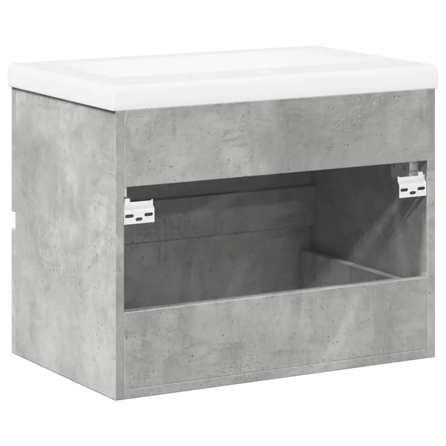 Ensemble de meubles de salle de bain 2 pcs gris béton - 6