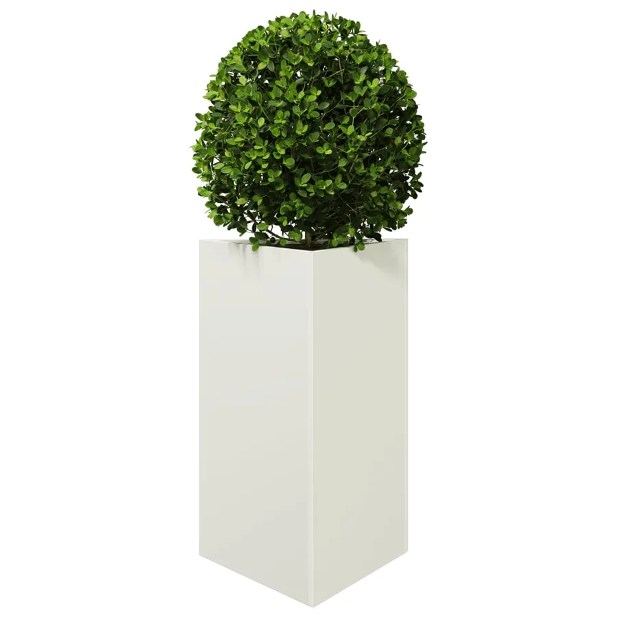 Jardinière blanc triangulaire 50x43x75 cm acier - 3