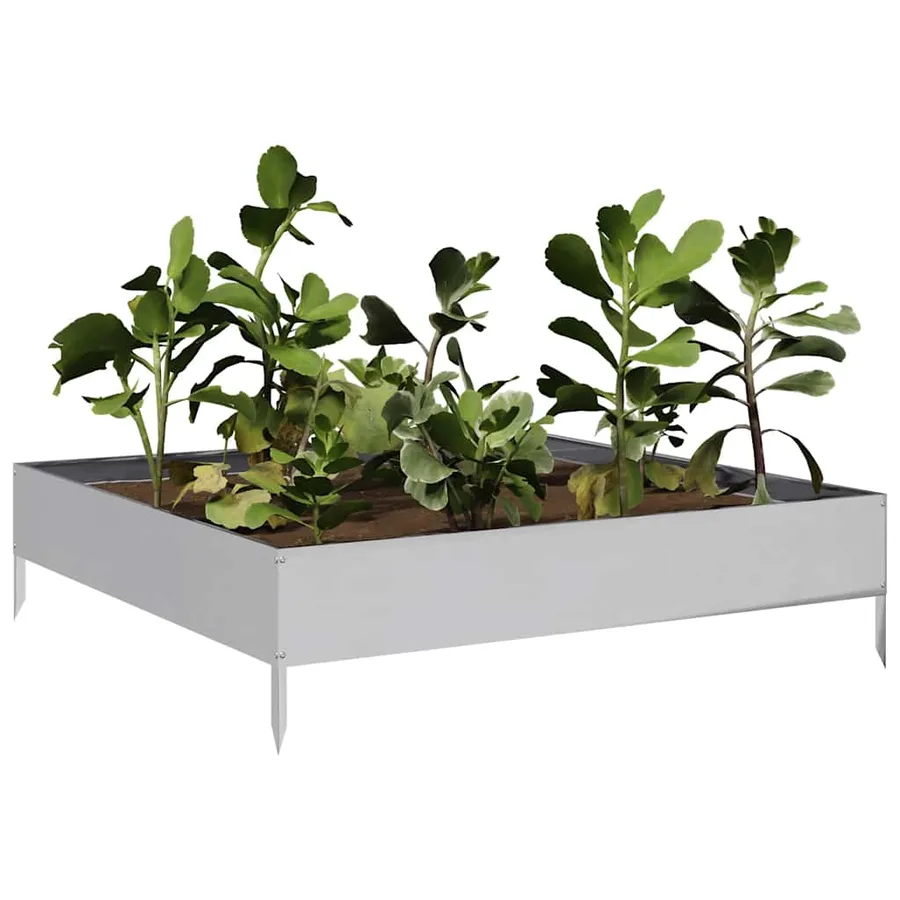 Lit surélevé de jardin 100x100x26 cm acier inoxydable - 3