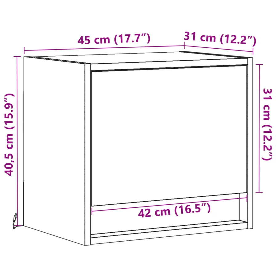 Tables de chevet murales avec lumières LED 2 pcs gris béton - 15