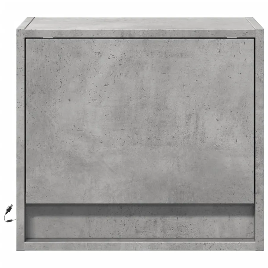 Tables de chevet murales avec lumières LED 2 pcs gris béton - 6