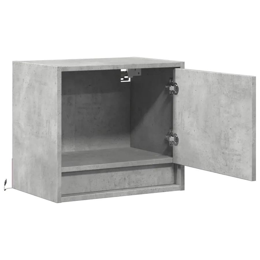 Tables de chevet murales avec lumières LED 2 pcs gris béton - 7