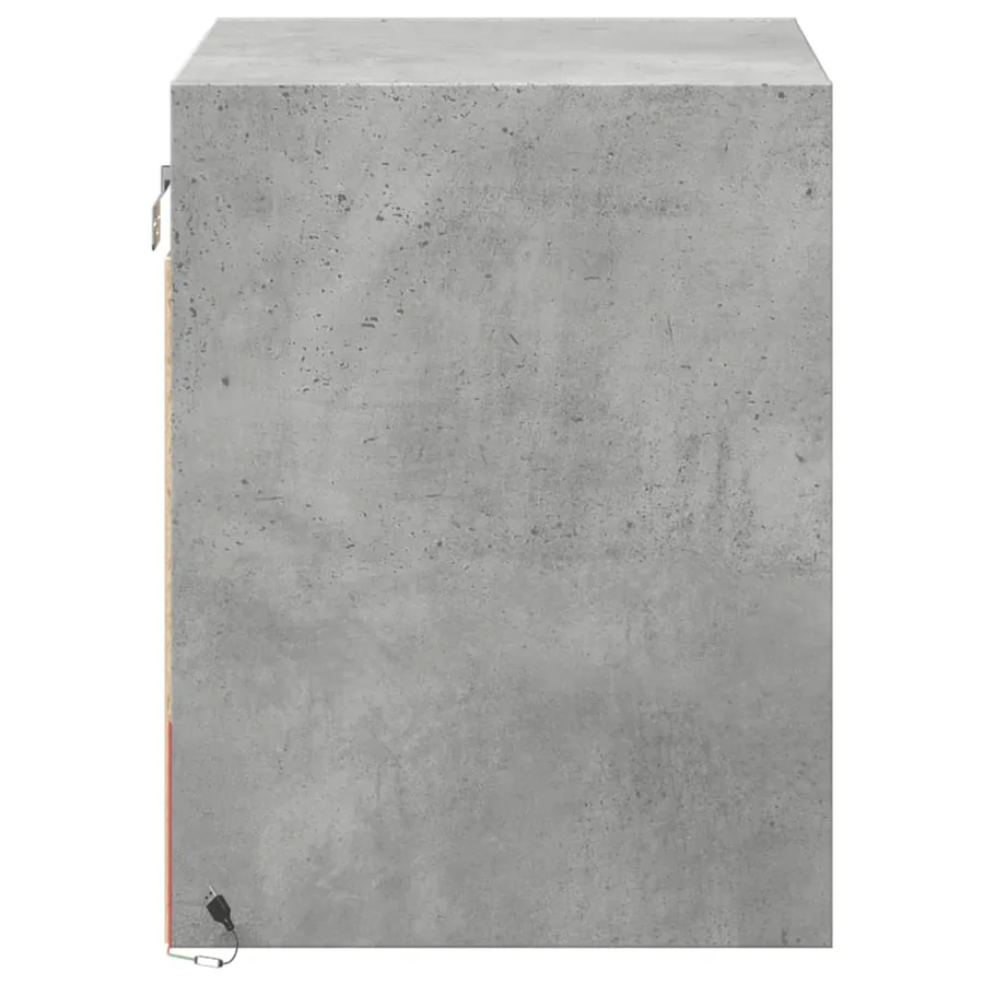 Tables de chevet murales avec lumières LED 2 pcs gris béton - 8
