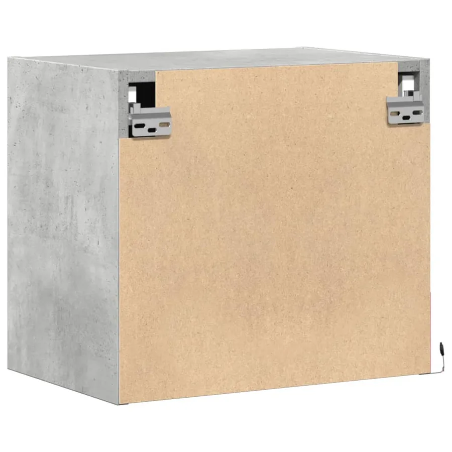 Tables de chevet murales avec lumières LED 2 pcs gris béton - 9