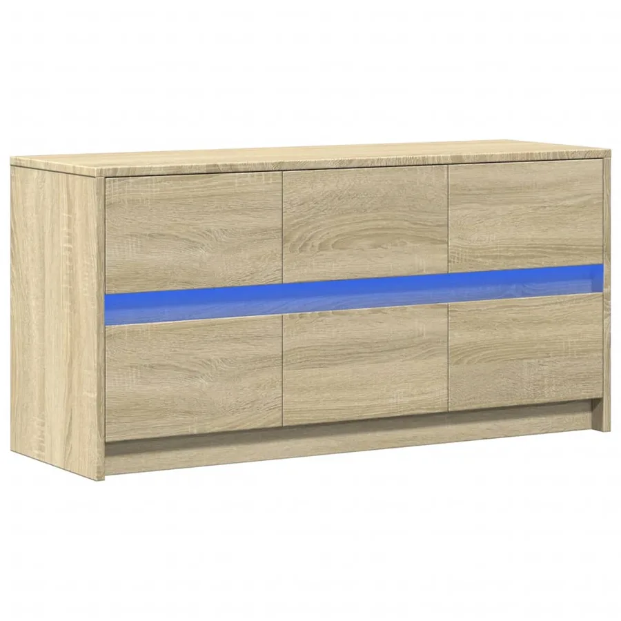 Meuble TV avec LED chêne sonoma 100x34x50 cm bois d'ingénierie - 5