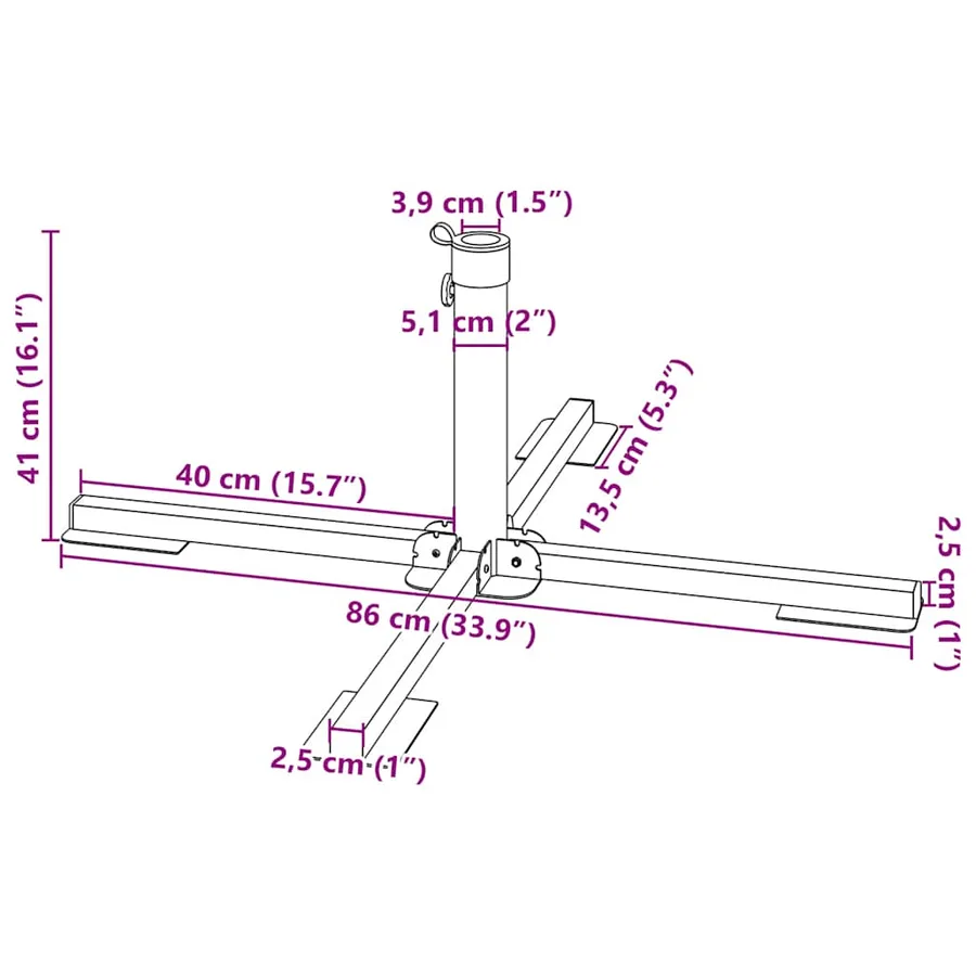 Ensemble de bases de parasols de jardin 5 pcs granit et acier - 13