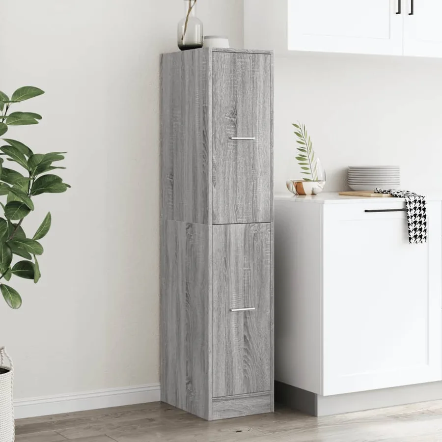 Armoire apothicaire sonoma gris 30x41x144,5cm bois d'ingénierie - 3