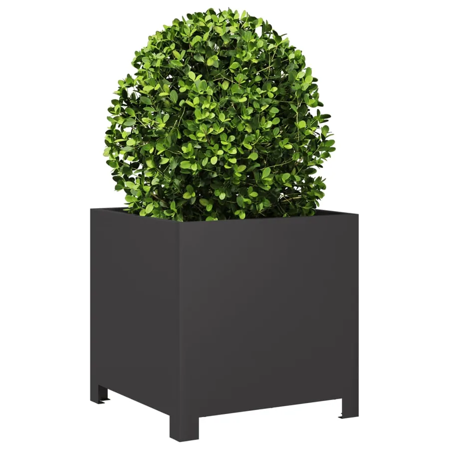 Jardinières 2 pcs noir 40x40x40 cm acier - 4