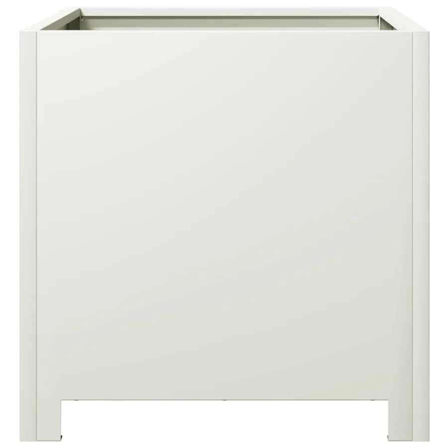 Jardinières 2 pcs blanc 40x40x40 cm acier - 7