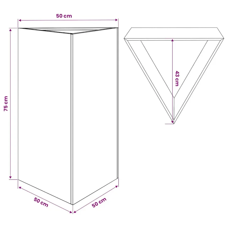 Jardinières 2 pcs vert olive triangulaire 50x43x75 cm acier - 12