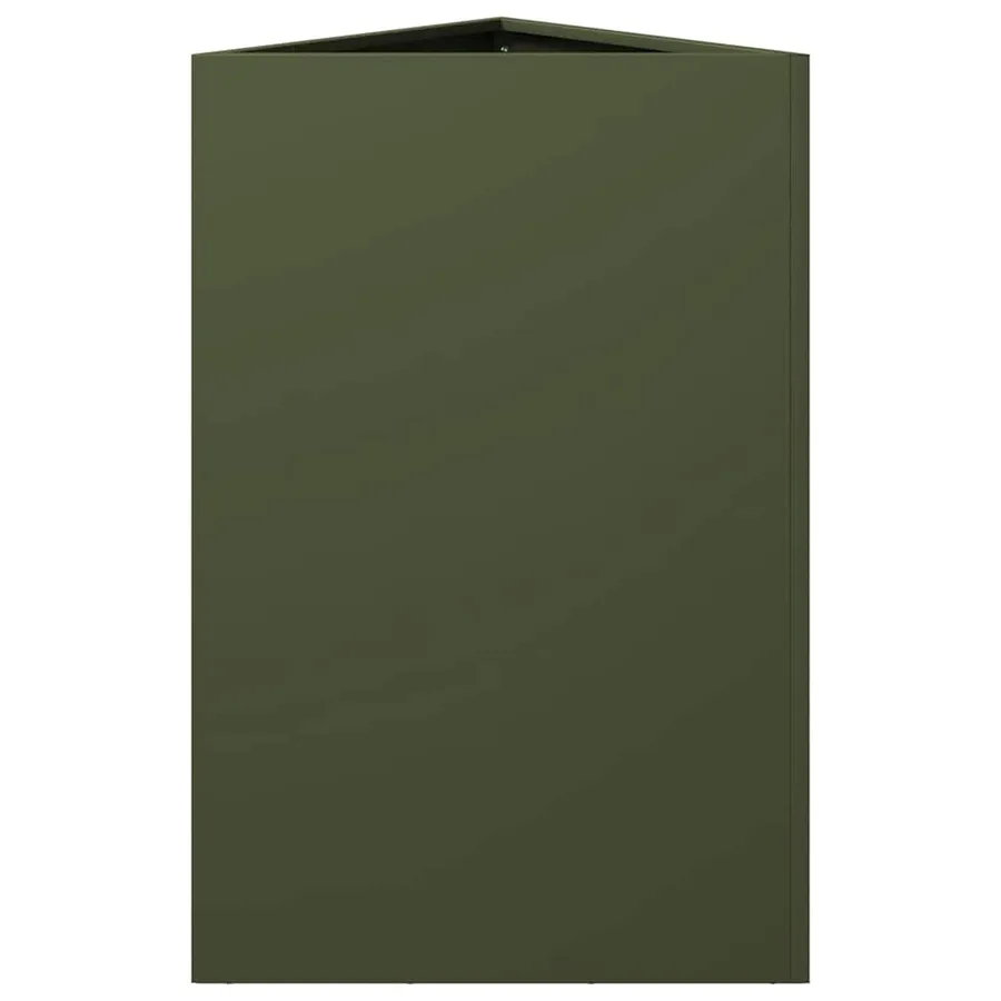 Jardinières 2 pcs vert olive triangulaire 50x43x75 cm acier - 7