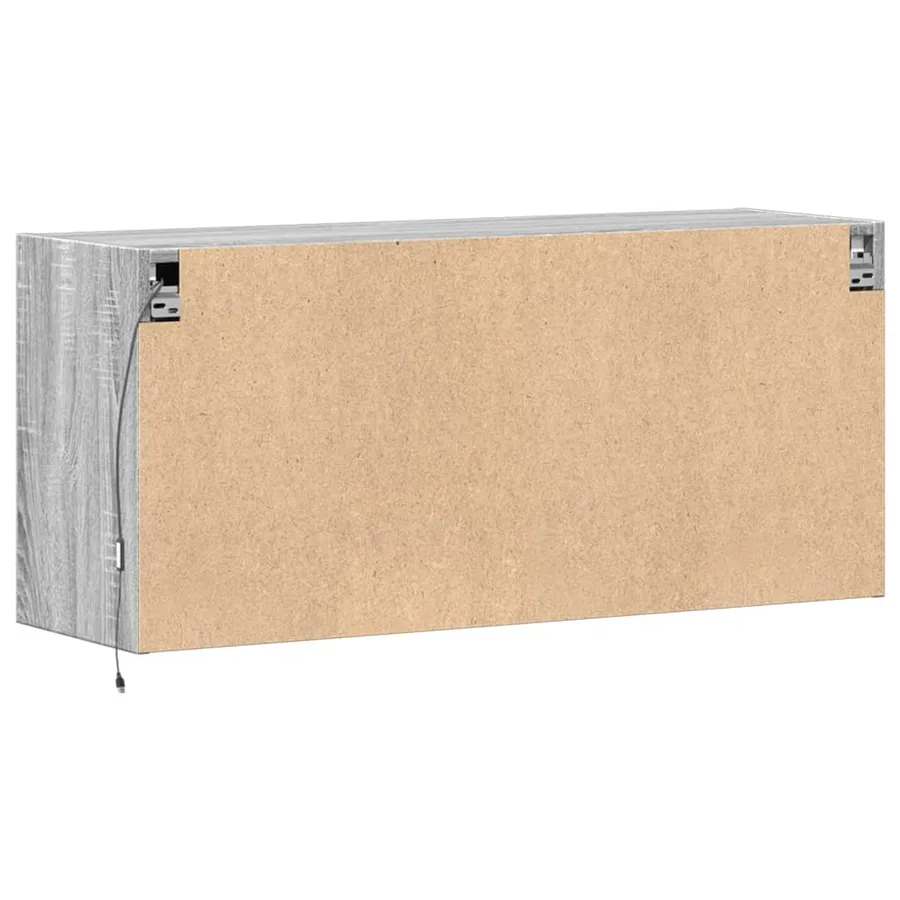 Meuble TV mural avec lumières LED sonoma gris 100x31x45 cm - 8