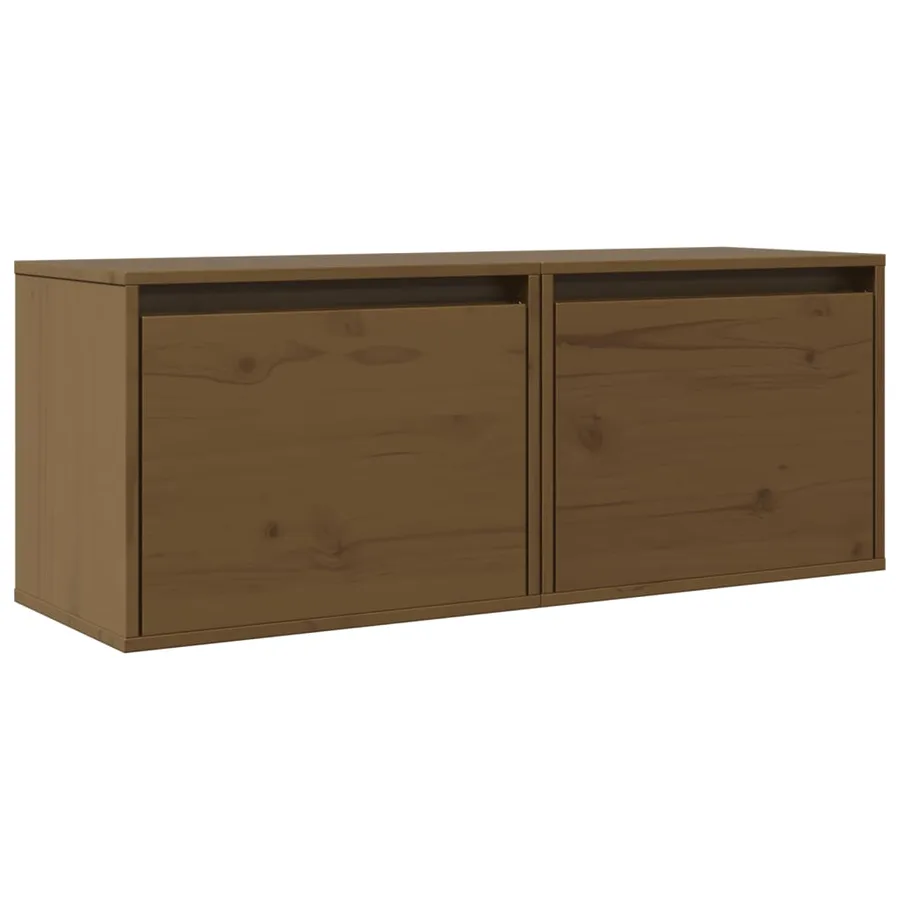 Armoires murales 2pcs Marron miel 45x30x35cm Bois de pin massif - 2