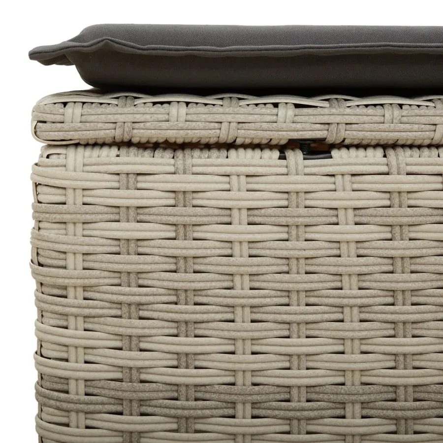 Salon de jardin avec coussins 7 pcs gris clair résine tressée - 11