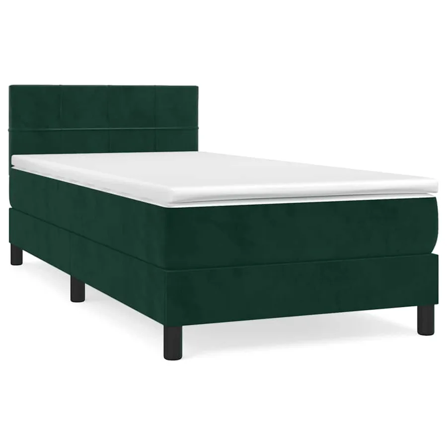 Sommier à lattes de lit et matelas Vert foncé 80x200 cm Velours - 2