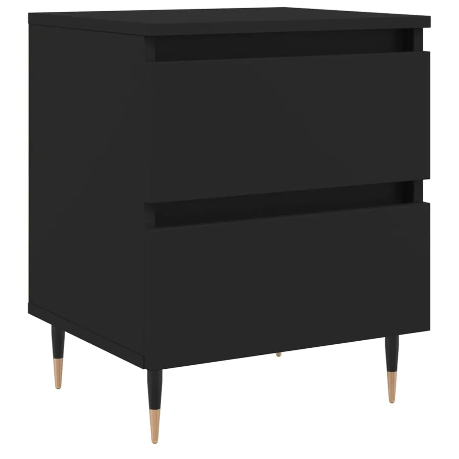 Table de chevet Noir 40x35x50 cm Bois d’ingénierie - 2