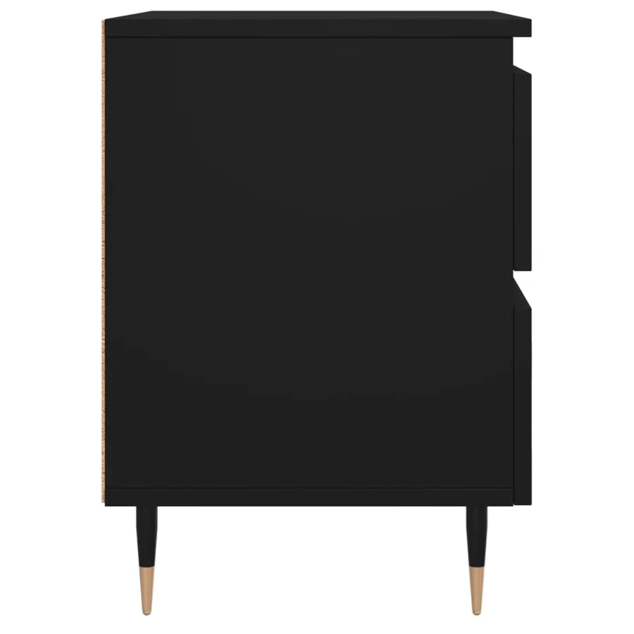 Table de chevet Noir 40x35x50 cm Bois d’ingénierie - 7