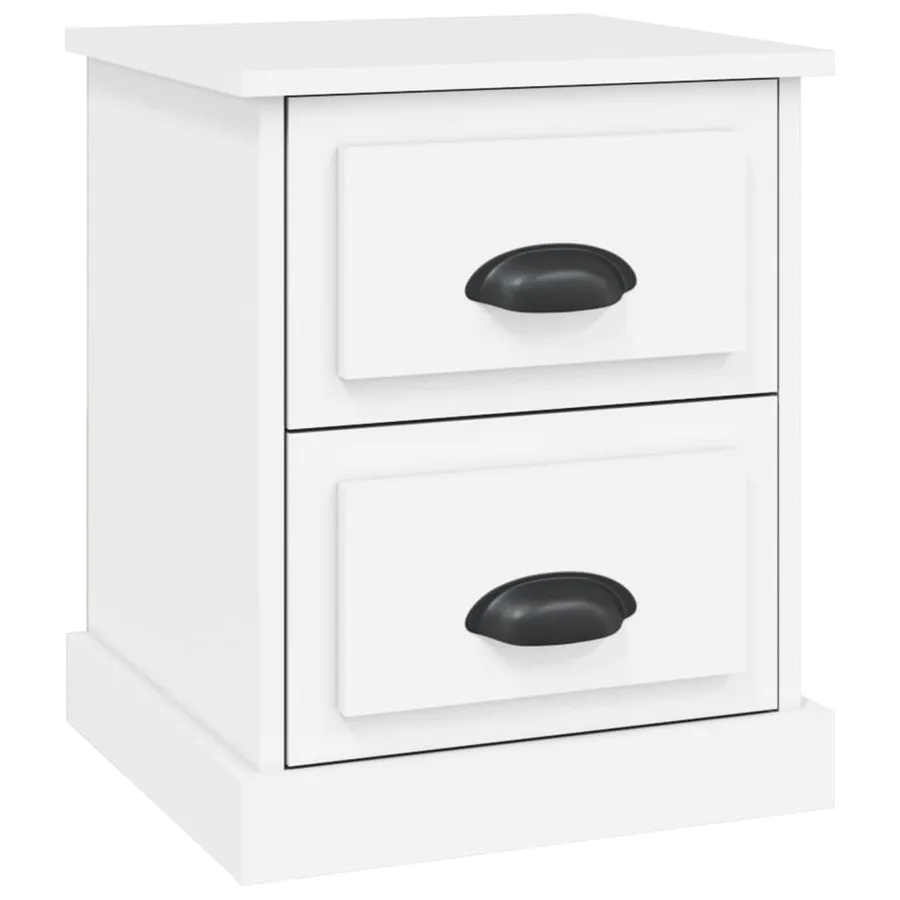 Table de chevet blanc 39x39x47,5 cm bois d’ingénierie - 2