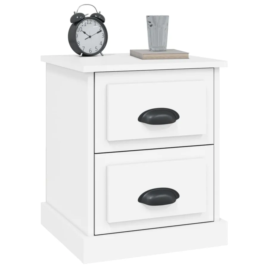 Table de chevet blanc 39x39x47,5 cm bois d’ingénierie - 4
