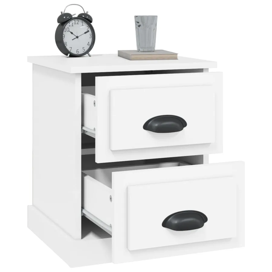 Table de chevet blanc 39x39x47,5 cm bois d’ingénierie - 5