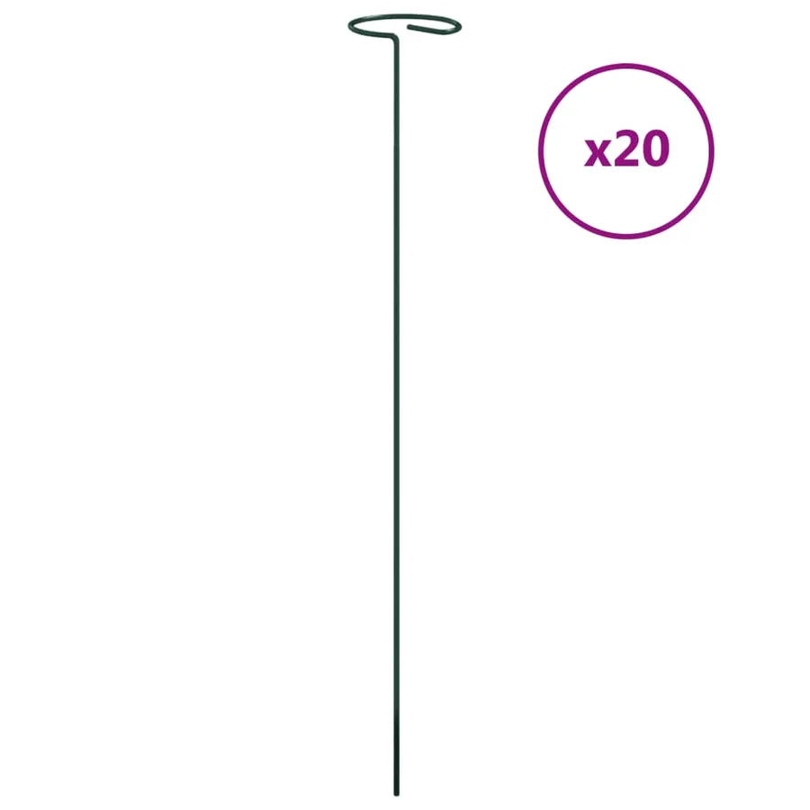 Piquets pour plantes de jardin 20 pcs vert foncé 40 cm acier - 2