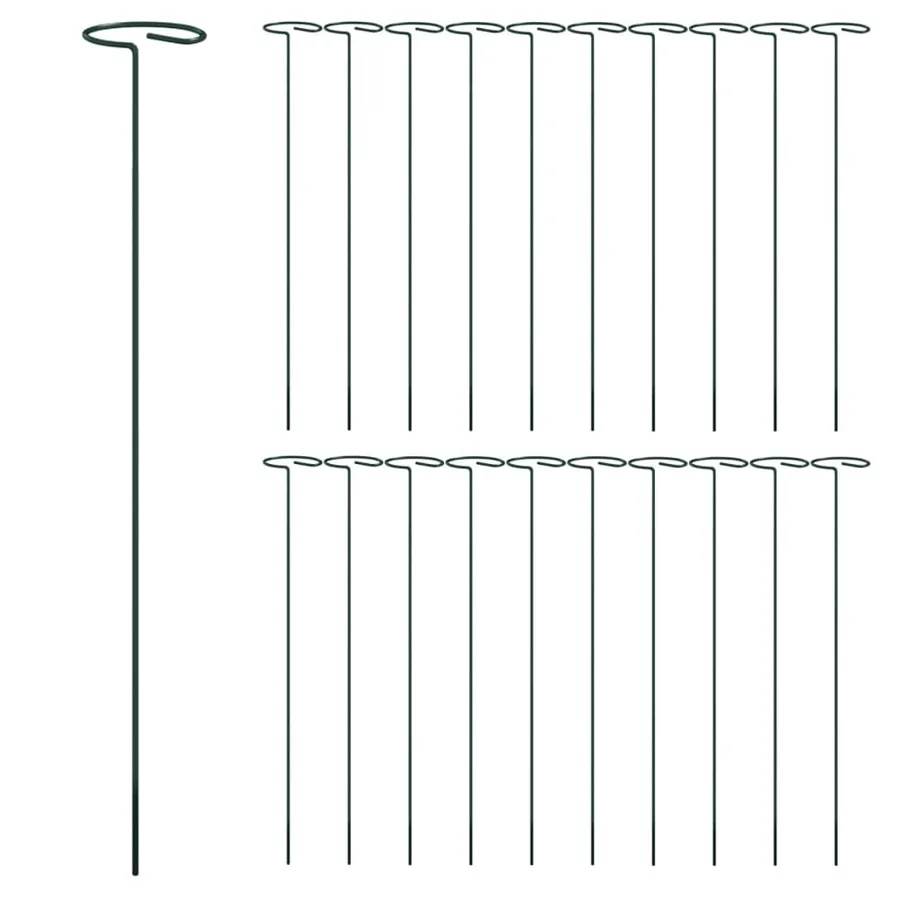 Piquets pour plantes de jardin 20 pcs vert foncé 40 cm acier - 3