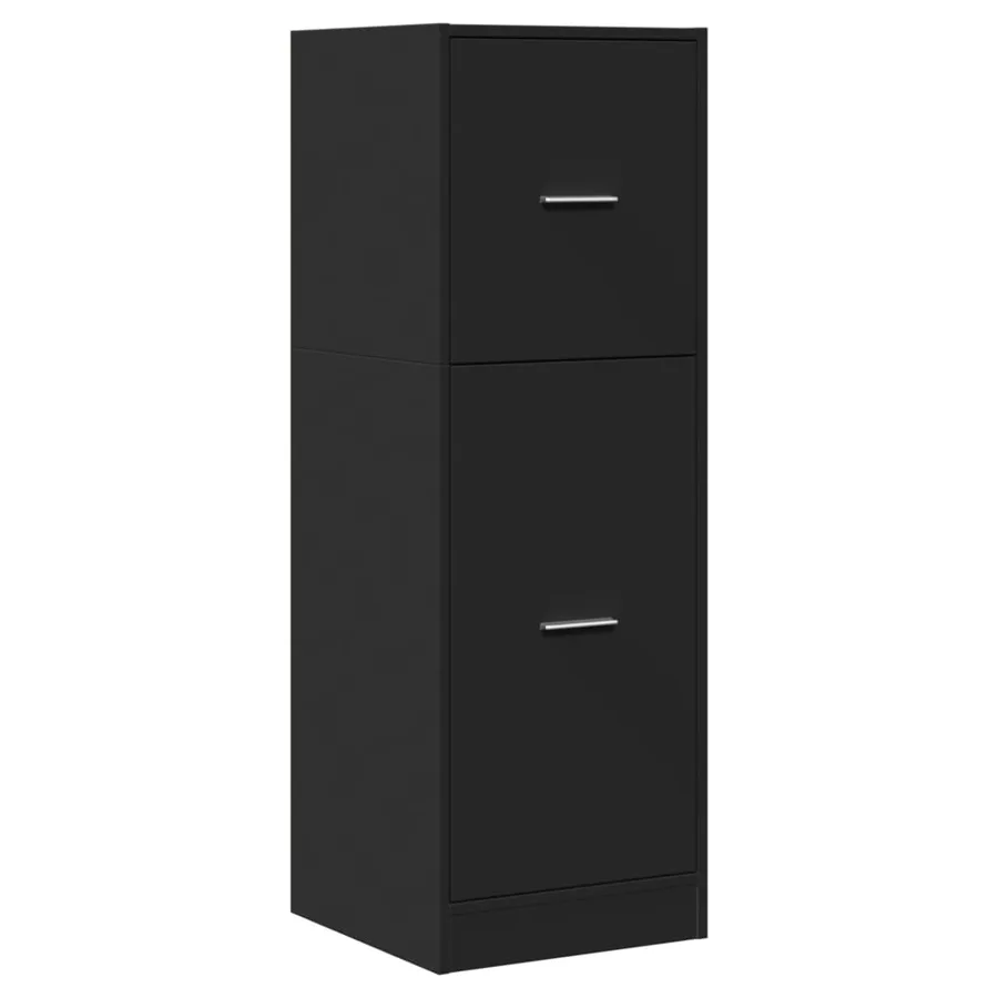 Armoire d'apothicaire noir 40x41x118 cm bois d'ingénierie - 4