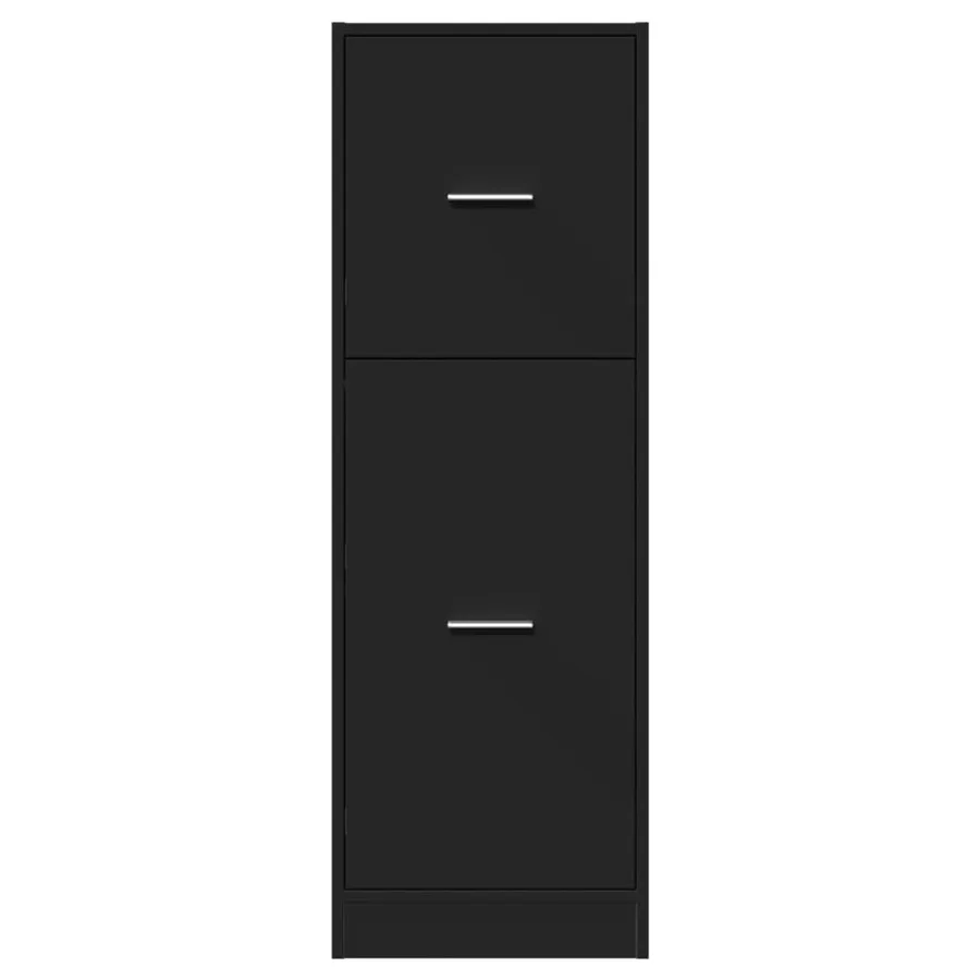 Armoire d'apothicaire noir 40x41x118 cm bois d'ingénierie - 5