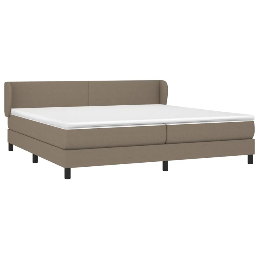 Sommier à lattes de lit avec matelas Taupe 200x200 cm Tissu - 3