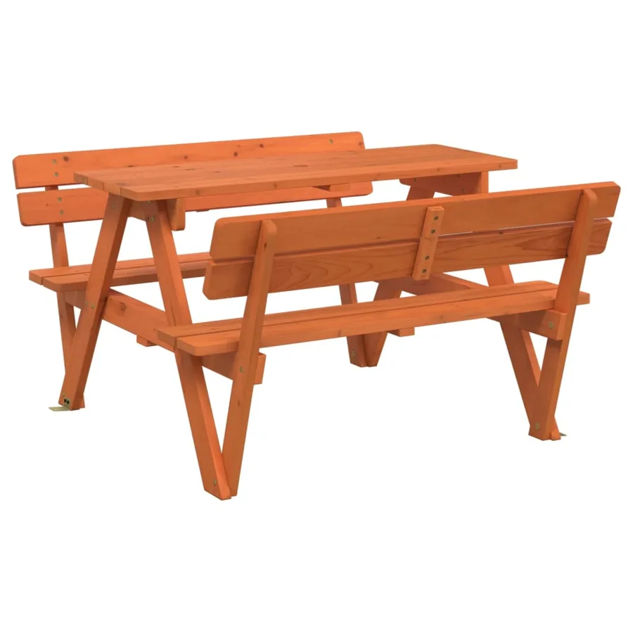 Table de pique-nique pour 4 enfants avec parasol bois de sapin - 8