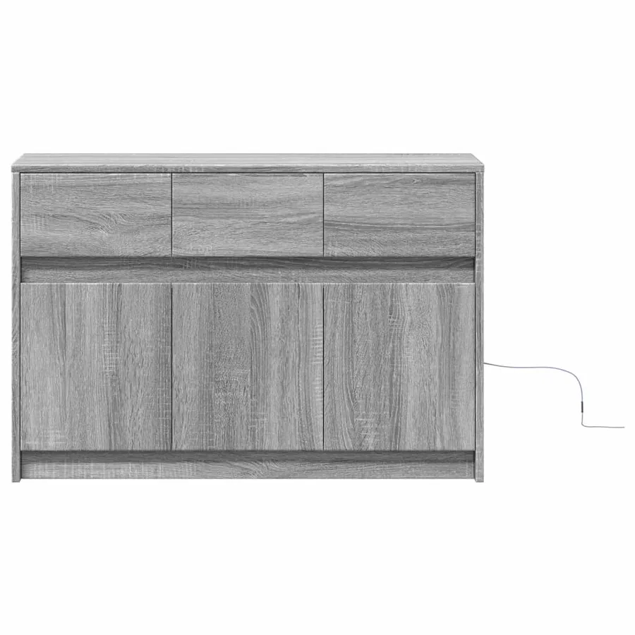 Meuble TV avec LED sonoma gris 91x34x61 cm bois d'ingénierie - 6
