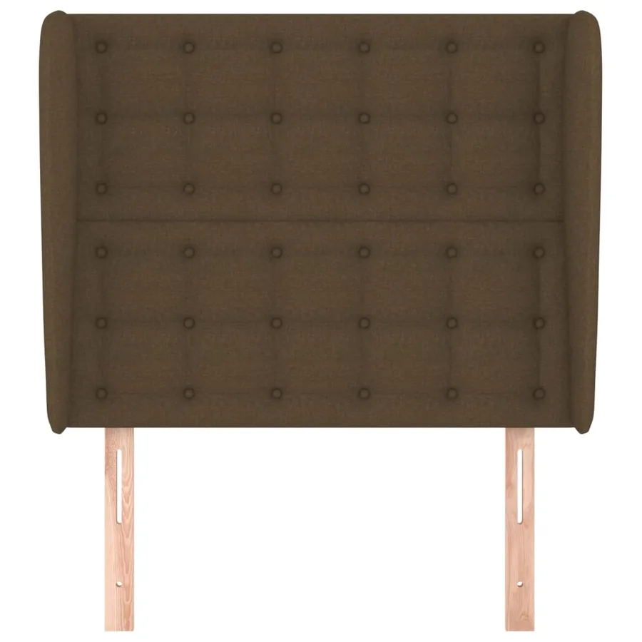 Tête de lit avec oreilles Marron foncé 103x23x118/128 cm Tissu - 3