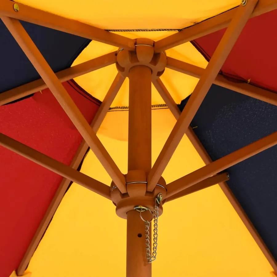 Table de pique-nique pour 6 enfants avec parasol hexagone sapin - 9