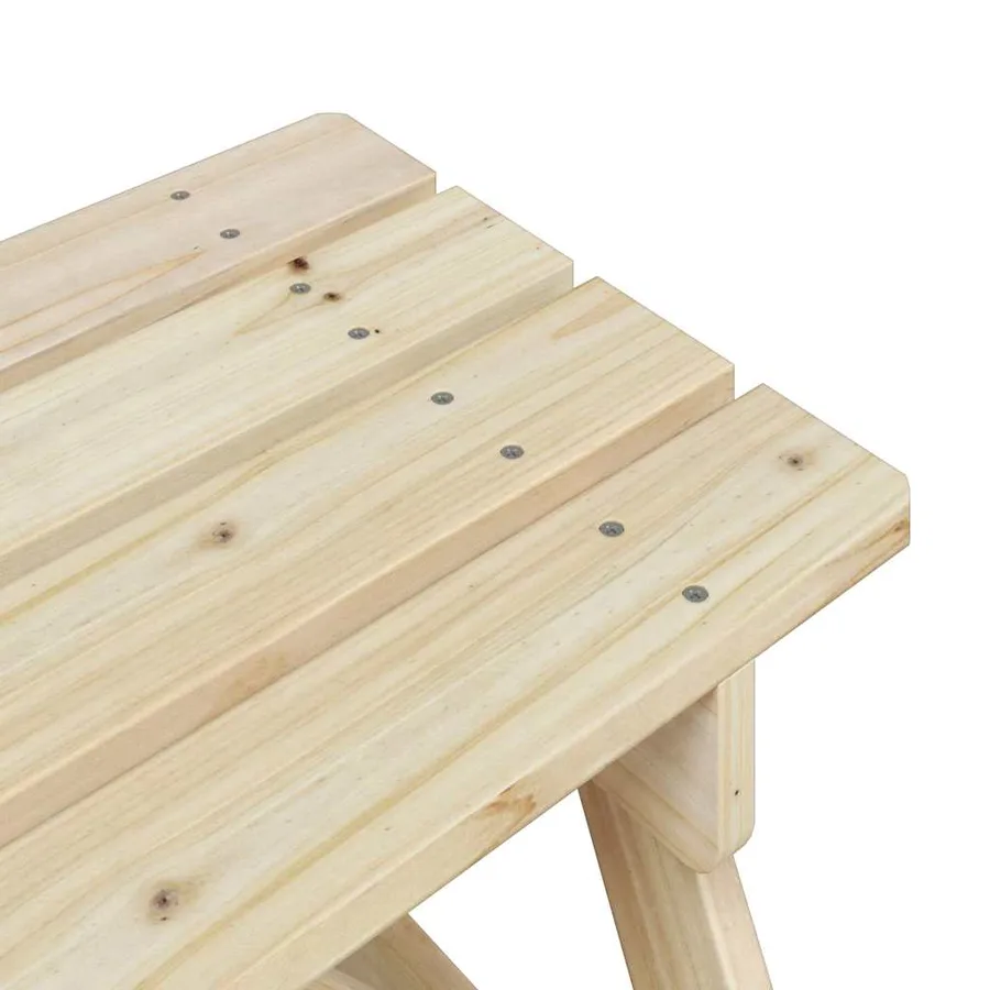 Table de pique-nique pour 4 enfants avec trou de parasol sapin - 7